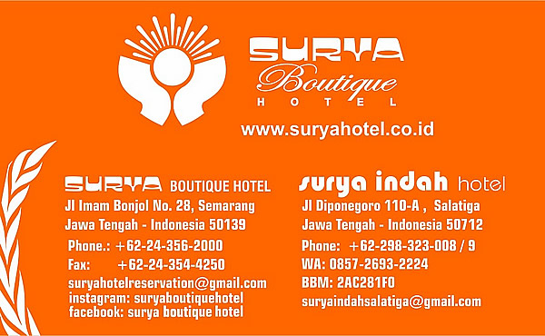 Business card Surya hotel Semarang